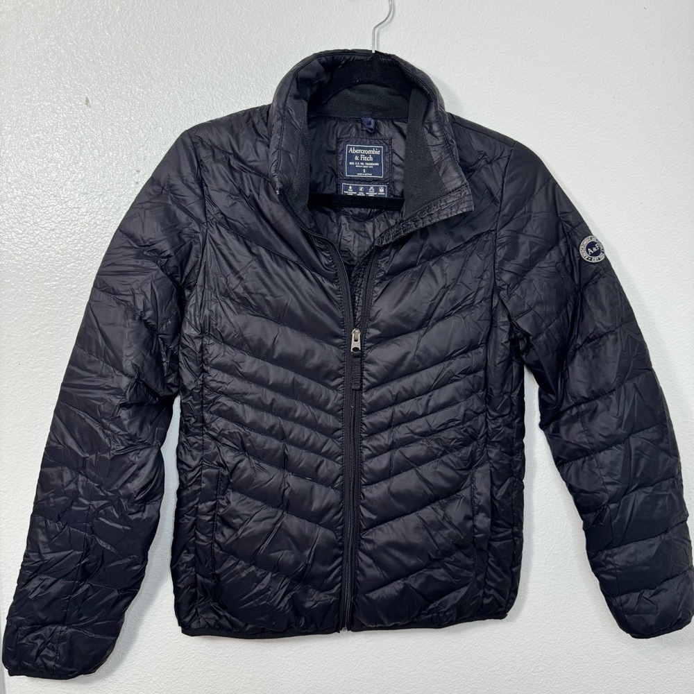 Abercrombie & Fitch Navy down packable puffer jacket